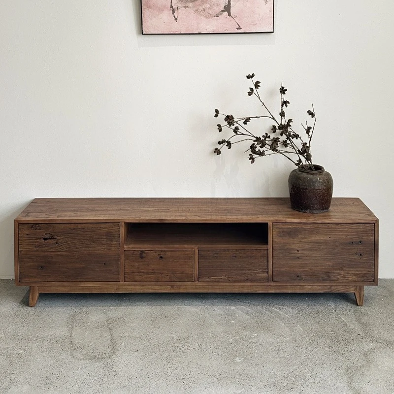 

All solid wood TV cabinet, simple low cabinet, simple storage locker, B & B, elm floor-to-ceiling home