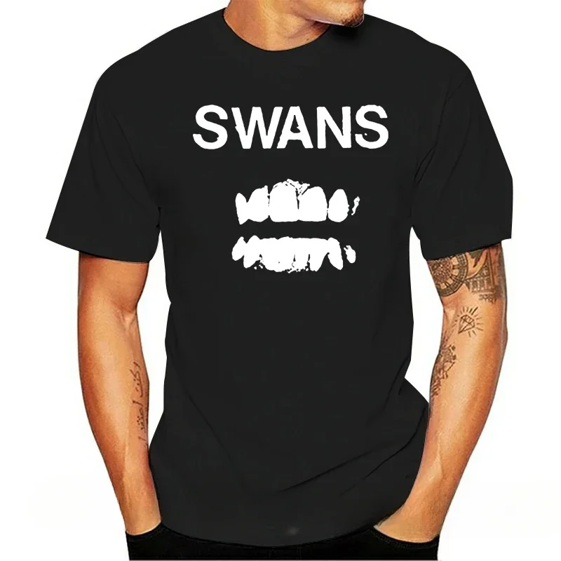 Summer fashion casual men's and women's round neck short sleeve T-shirt Swan Acoustic Blind Rock Band fun personality of the new