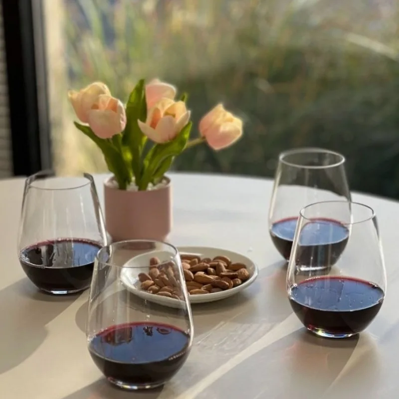 

Oval Halo 4 Piece 20oz Hi Ball Plastic Drinking Tumblers Cocktail Water Cups Reusable Shatterproof Home Party Bar Drinkware Set