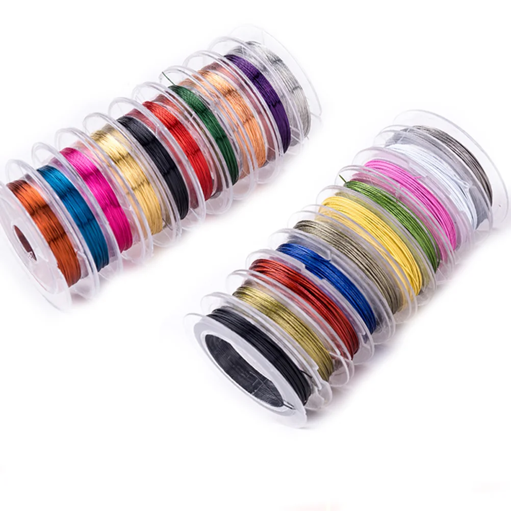 

10 Rolls Bracelet Jewelry Wire Wrapping Kit Jig Pendant Light Colored for Making