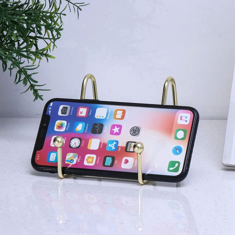 Geometric Wrought Iron Display Stand Gold Storage Metal Rack Multifunctional Picture Photo Folder Easel Desktop Organization