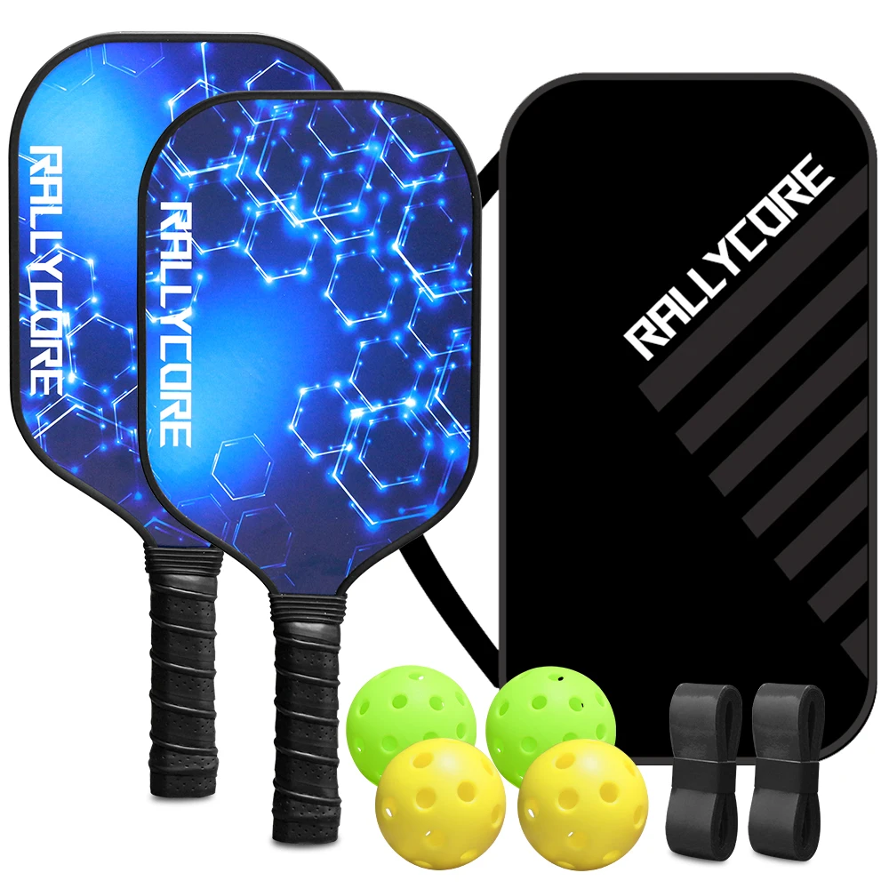 

Pickleball Set for 2 Players Premium Honeycomb Core Paddles for Powerful Control, Includes 4 Balls & Portable Carry Bag for Ind