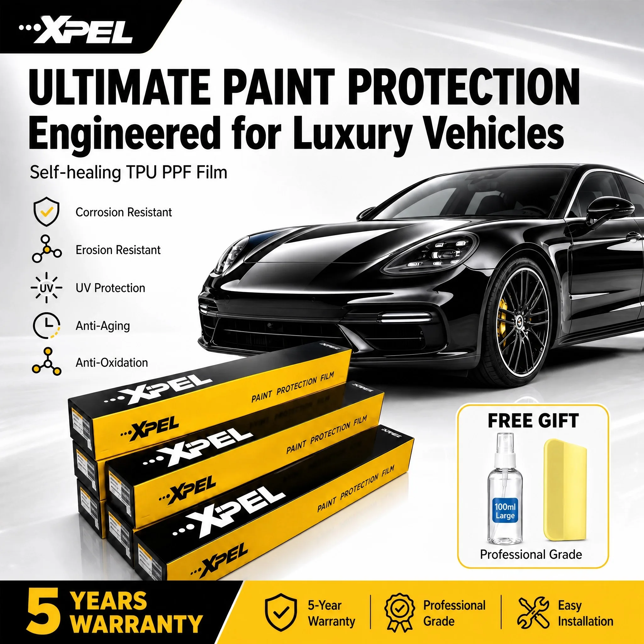 XPEL Paint Protection Film Clear Self Healing Car Wrap PPF Anti Scratch Transparent Sticker 8.5mil Auto Accessories Exterior