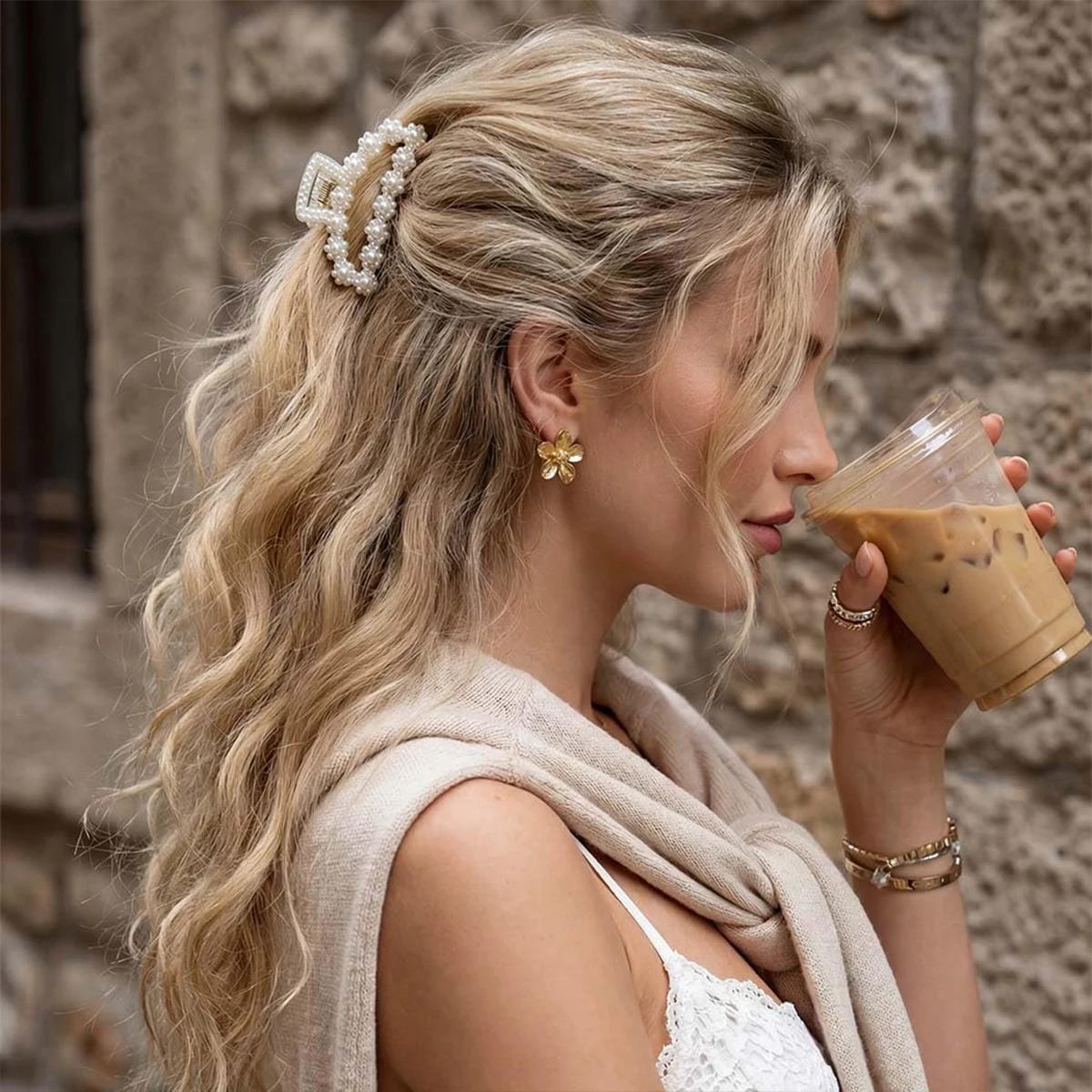 1 Stück geometrische quadratische Haarklammern für Frauen, für dickes, langes und lockiges Haar, rutschfestes Design, weibliches Haar-Accessoire – Detail 3