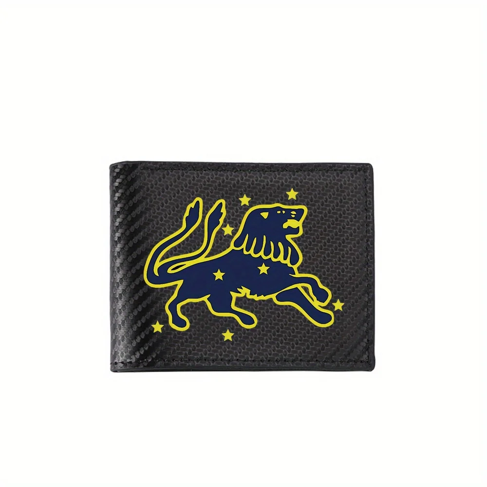 

Лев, звезды, ночное небо, желтый контур, мужские кошельки, простые деловые, современные, стильные, с принтом, подарки для отца, парня, Chri