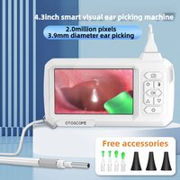 3.9mm 4.3 Inch Digital Otoscope for Ear Wax Cleaning Smart Visual Ear Picking Stick Type-C Port Ear Endoscope Wax Removal Tool