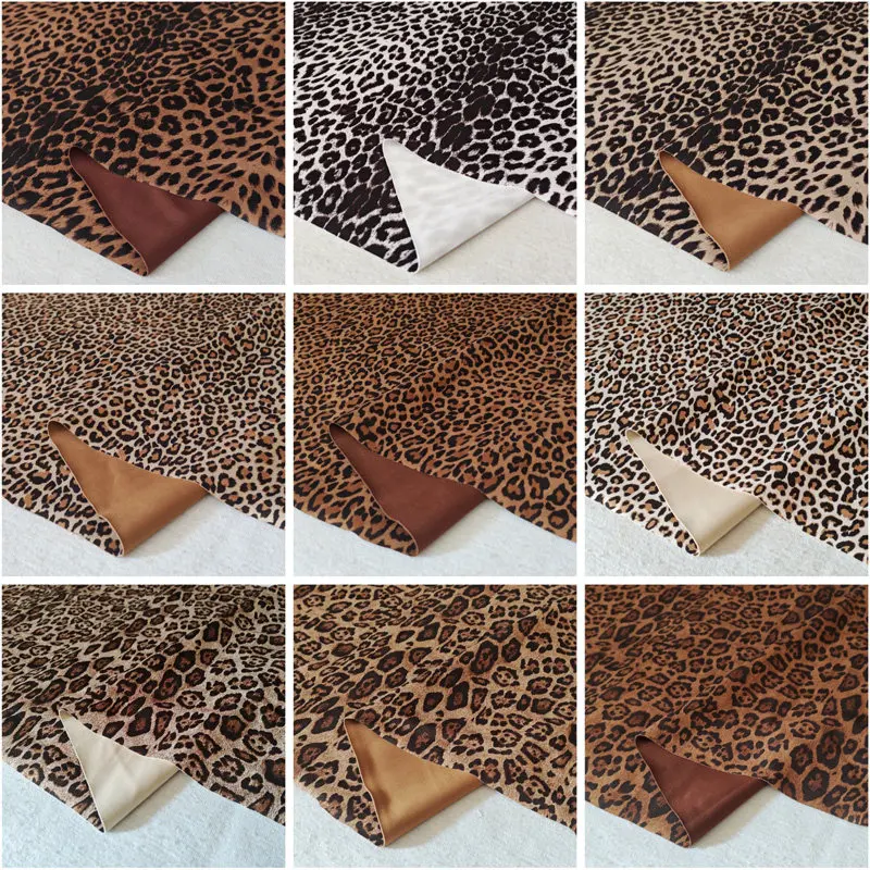 1 mm Suede Leopard Print Fabric Thick Elastic Couch Slipcover Skirt Bag Handmade Diy Sewing Clothing Cloth Designer Material