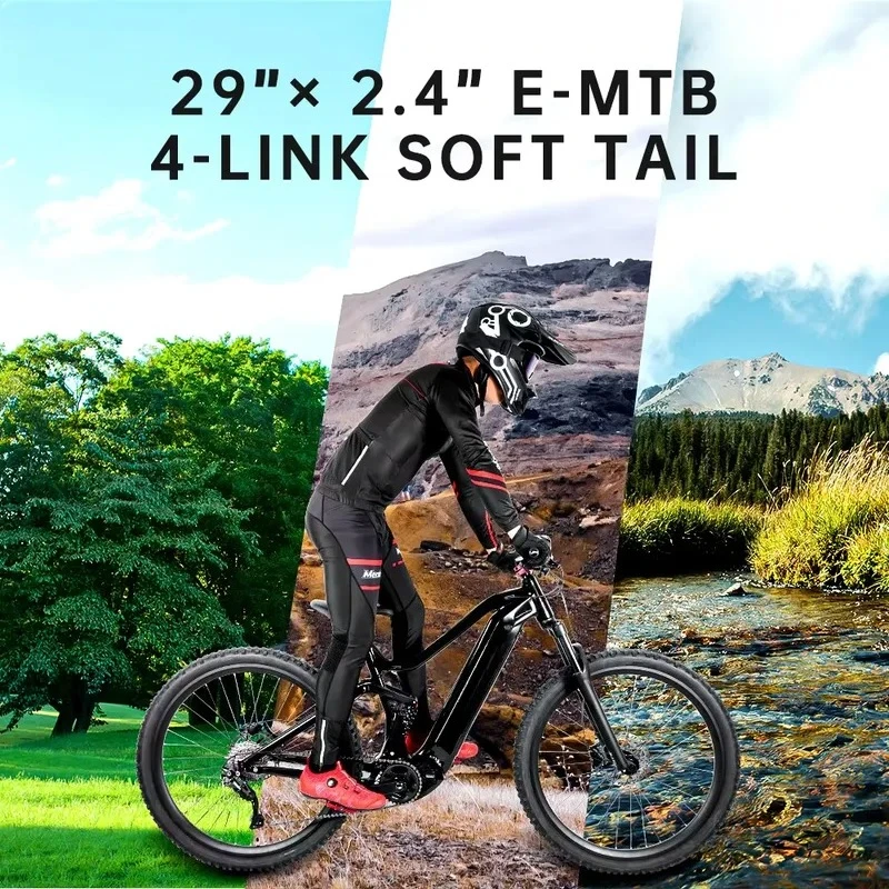 M510 Mid Motor Aluminum Alloy Electric Mountain Bike Hydraulic Brake EMTB Bicycle With Hidden Battery Men Sport E Bike view 6