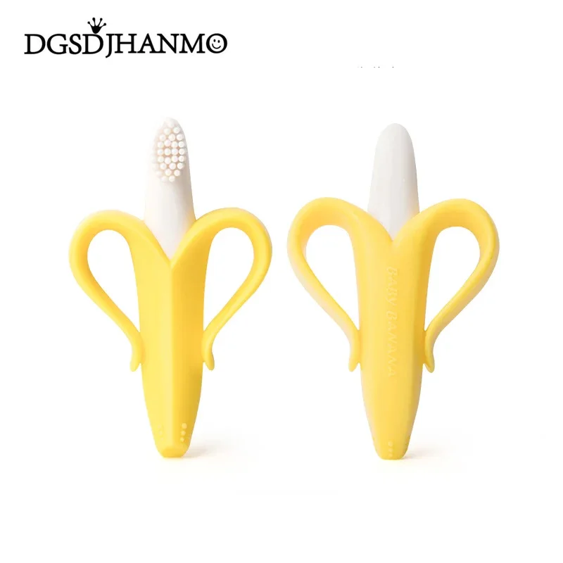 Baby Teether Molar Sticks Training Toothbrush Silicone BPA Free Banana Shape Safe Toddle Teether Chew Toys Teething Ring Gift