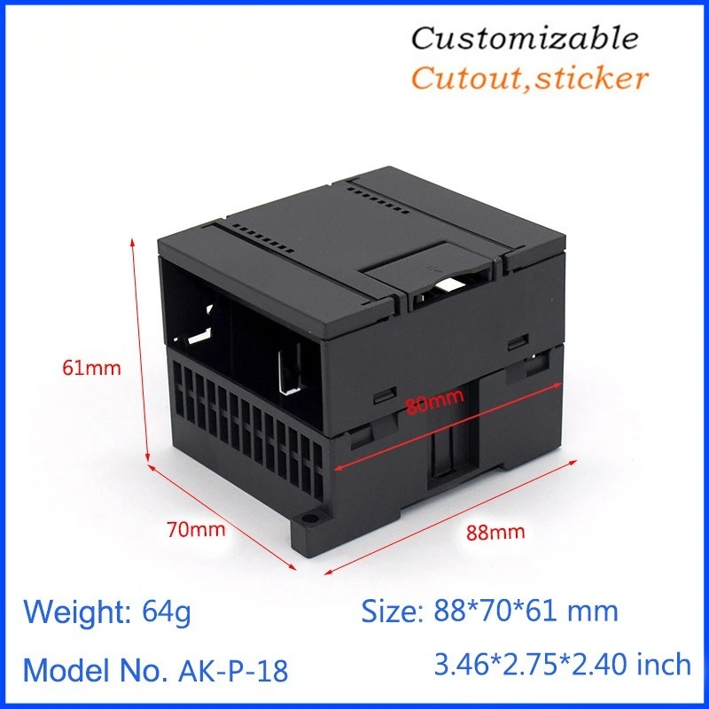 Din‑rail Mounted Injection‑molded ABS Plastic Casing for Control‑switch PLC Module Industrial‑control Equipment Sturdy