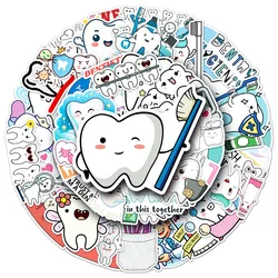 10/30/50pcs Funny Cute Cartoon Protect Teeth Graffiti Stickers Tooth Decals Laptop Suitcase Phone Diary Stationery Sticker Toys