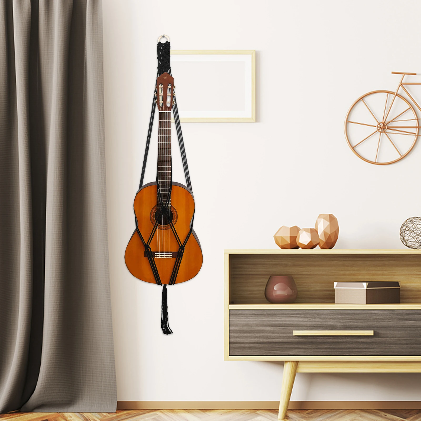 

Guitar Sling Basic Strap Lanyard Hanger Instrument Accessories Belt Storage Cotton Ukulele Wall Hanging