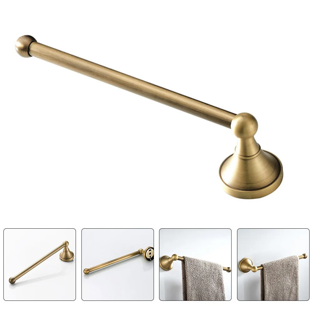 

1Pcs Copper Wall Mounted Towel Holder Bathroom Towel Rack No Punch Design Kitchen Toilet Roll Holder Scratch Resistant