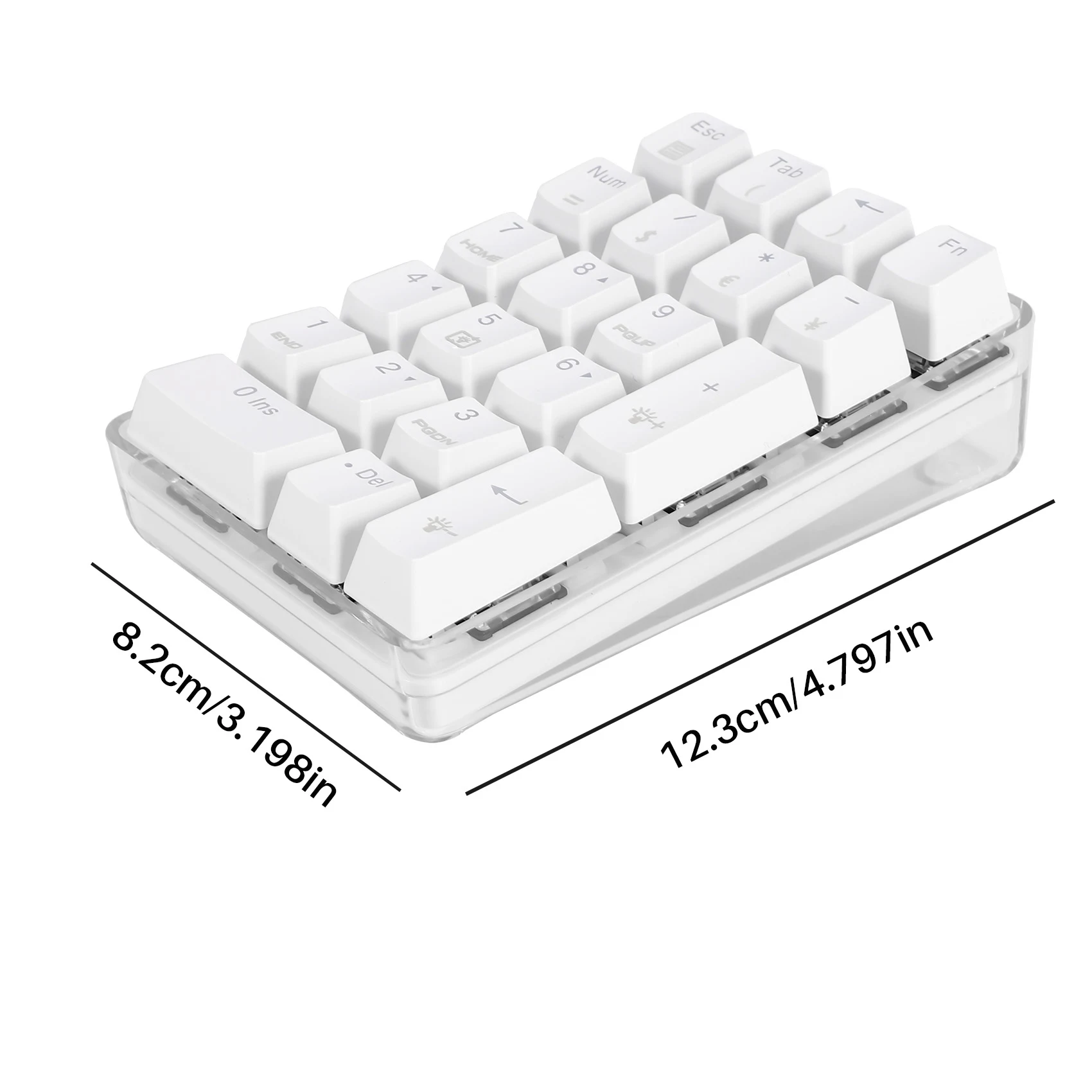 

Durable-Design Mechanical Numeric Keypad Wired Gaming Keypad White Backlit 21 Keys
