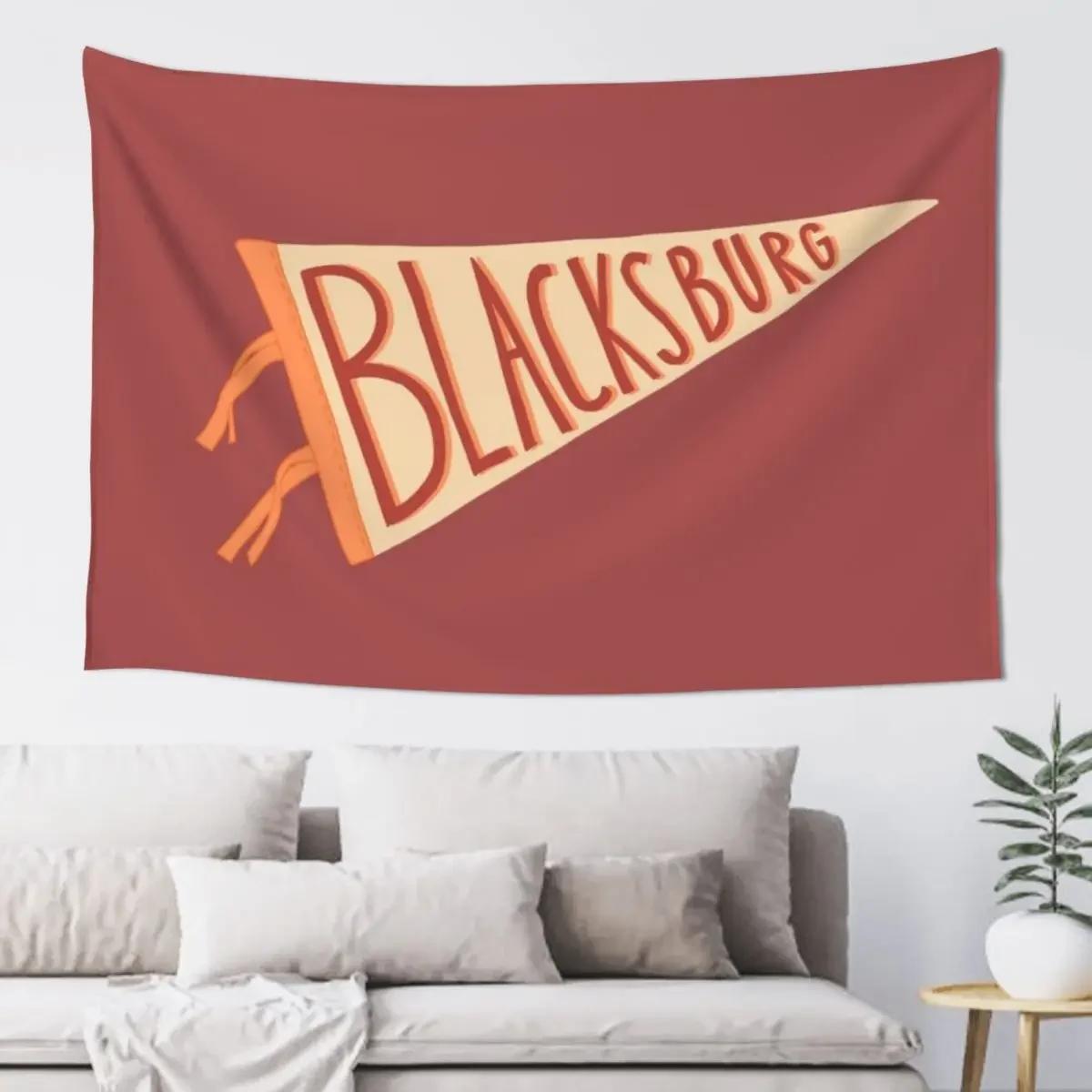 

Vintage Blacksburg Pennant Flag Tapestry Decoration For Rooms Custom Aesthetics For Room Tapestry