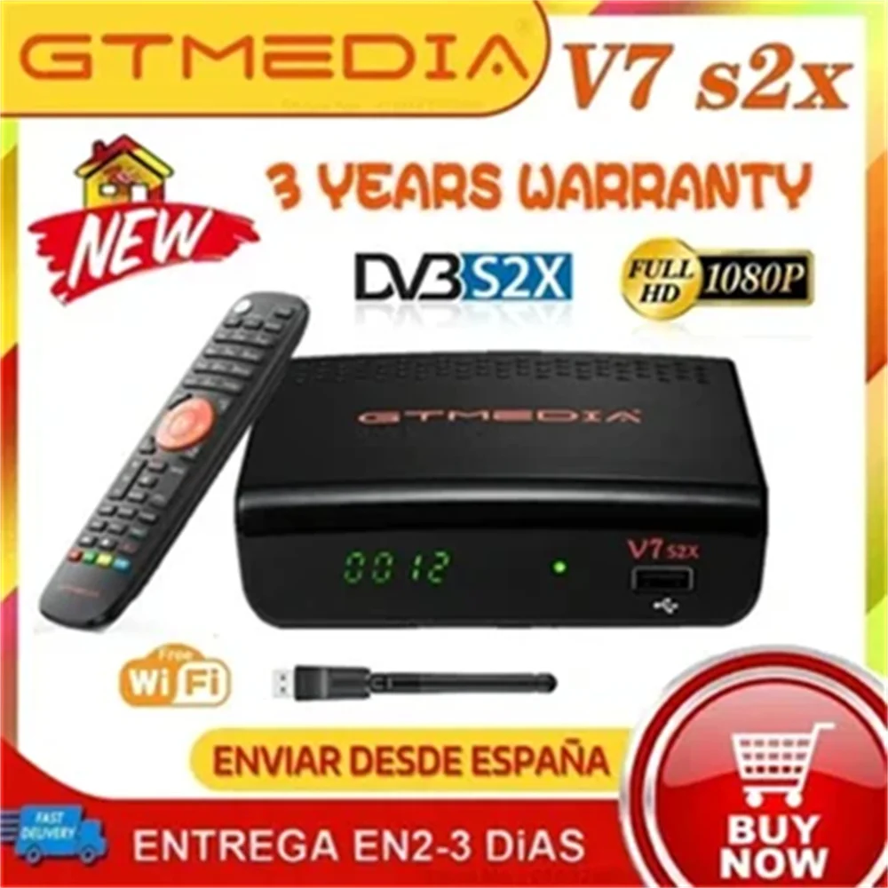 Full HD GTMedia V7S2X V8 Satellite Receiver DVB Decoder+7L clines USB WIFI send from poland Czech Republic Slovakia Support CCAM