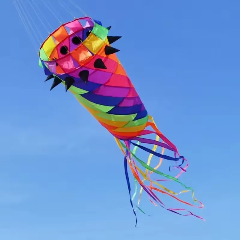 

3D 3.5M Rainbow Soft Kite Rotating Tail Inflatable Hanger Professional Kites Outdoor Durable Tear Resistant Cometa Gigante Toys