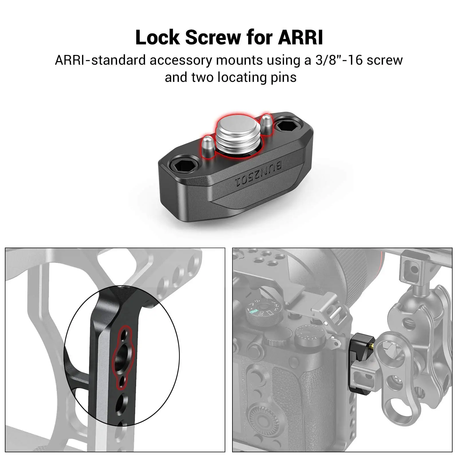 SmallRig DSLR Camera Quick Release NATO Rail with ARRI Locating Screw Anti Off Pins 35mm for Nato Handle  EVF Mount 2501