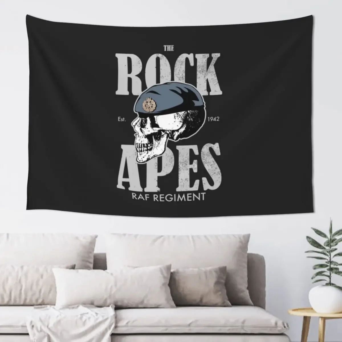 

RAF Regiment Rock Apes (distressed) Tapestry Room Aesthetic Decor Decorative Wall Murals Tapestry