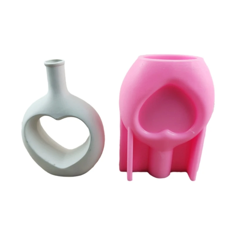 

Vase Molds Heart Shaped Hand-Making Plant Pot Mold Silicone Material for Crafts