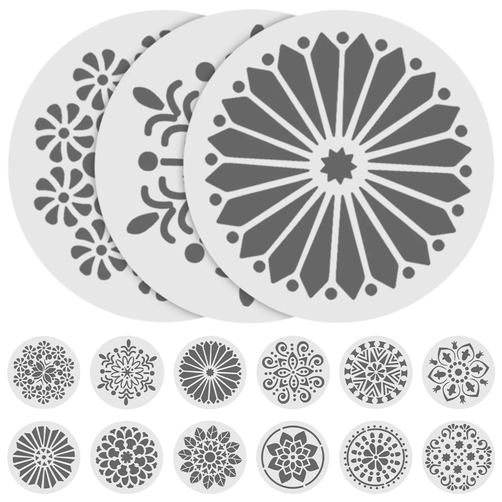 24 Pcs Flower Painting Template Flexible Stencils DIY Hollow Out Mold Small Brush for Crafts The Pet Drawing Smooth Surface