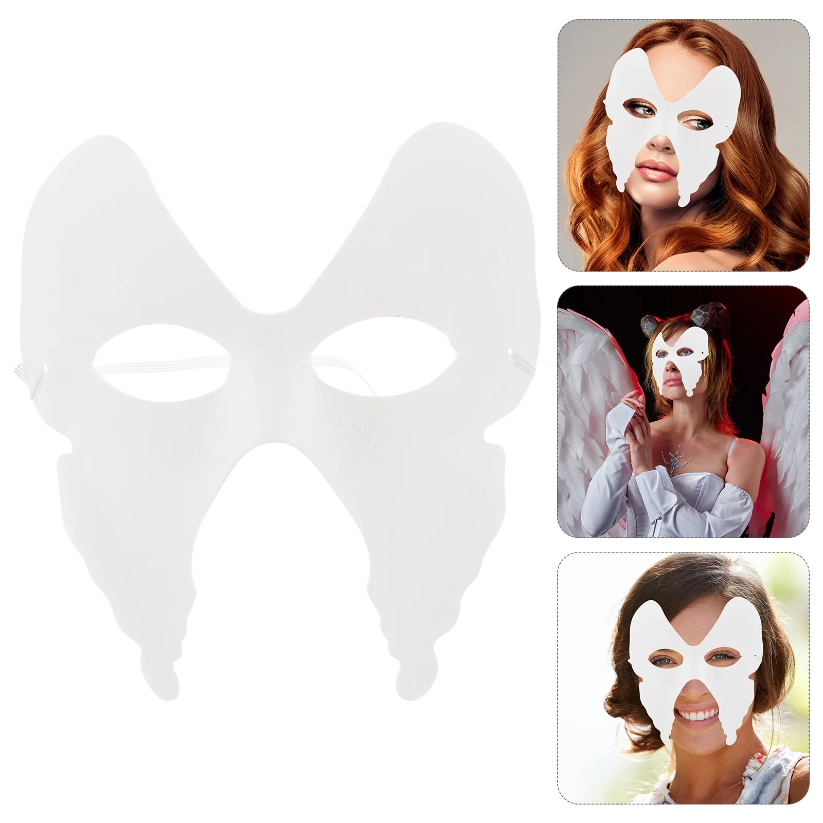 

6pcs Butterfly Masks White Paper Blank Masquerade Mask Paintable Hand Drawn DIY Art Craft Bulk Props Cosplay Toys