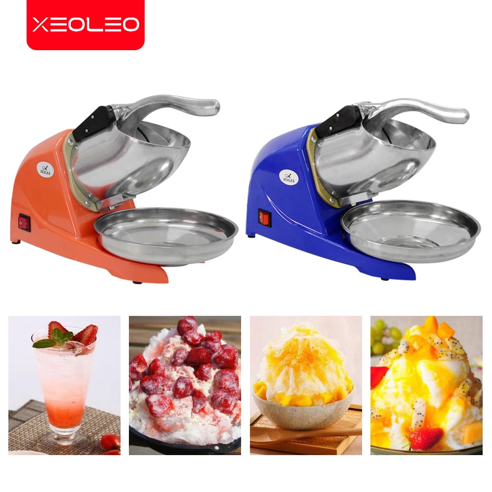 XEOLEO-Multifuncional Elétrico Automático Triturador De Gelo, Fabricante De Cone De Neve, Máquina De Gelo Raspado, Lâmina Dupla, 110 V, 220V