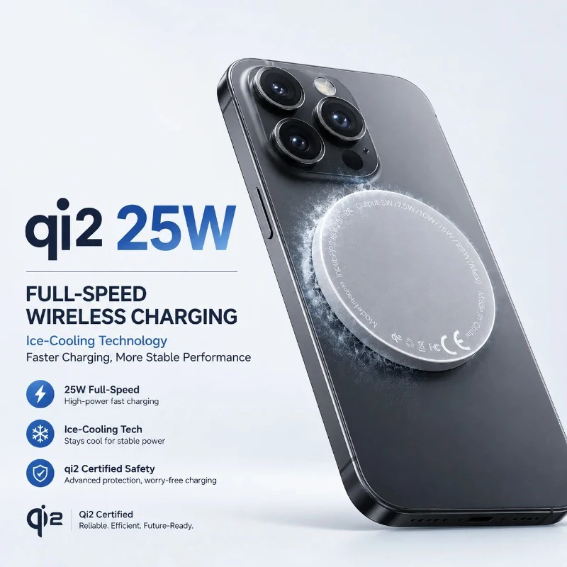 Qi2.2 Wireless Chargers 25W Magnetic Induction Fast Charging For Macsafe IPhone17 16 15 ProMax‌ 5W Airpods Series Xiaomi Samsung