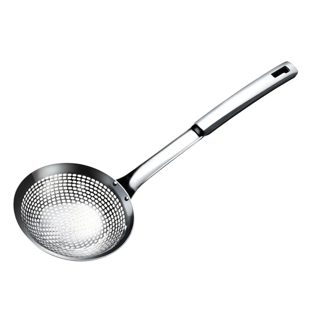 Stainless Steel Colander Scoop Hot Pot Slotted Spoon Food Serving Ladle for (Medium Size)