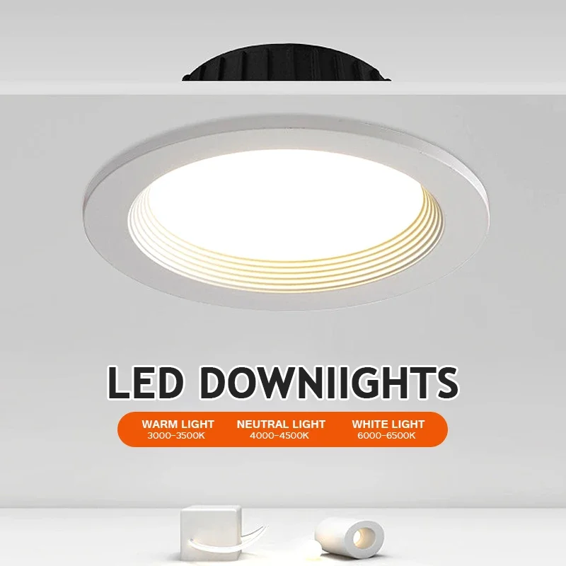 

Recessed Anti-glare LED Downlight Dimmable 85-265V Ceiling Lamp Spot Light 12W 15W Home Living Room Bedroom Lighting