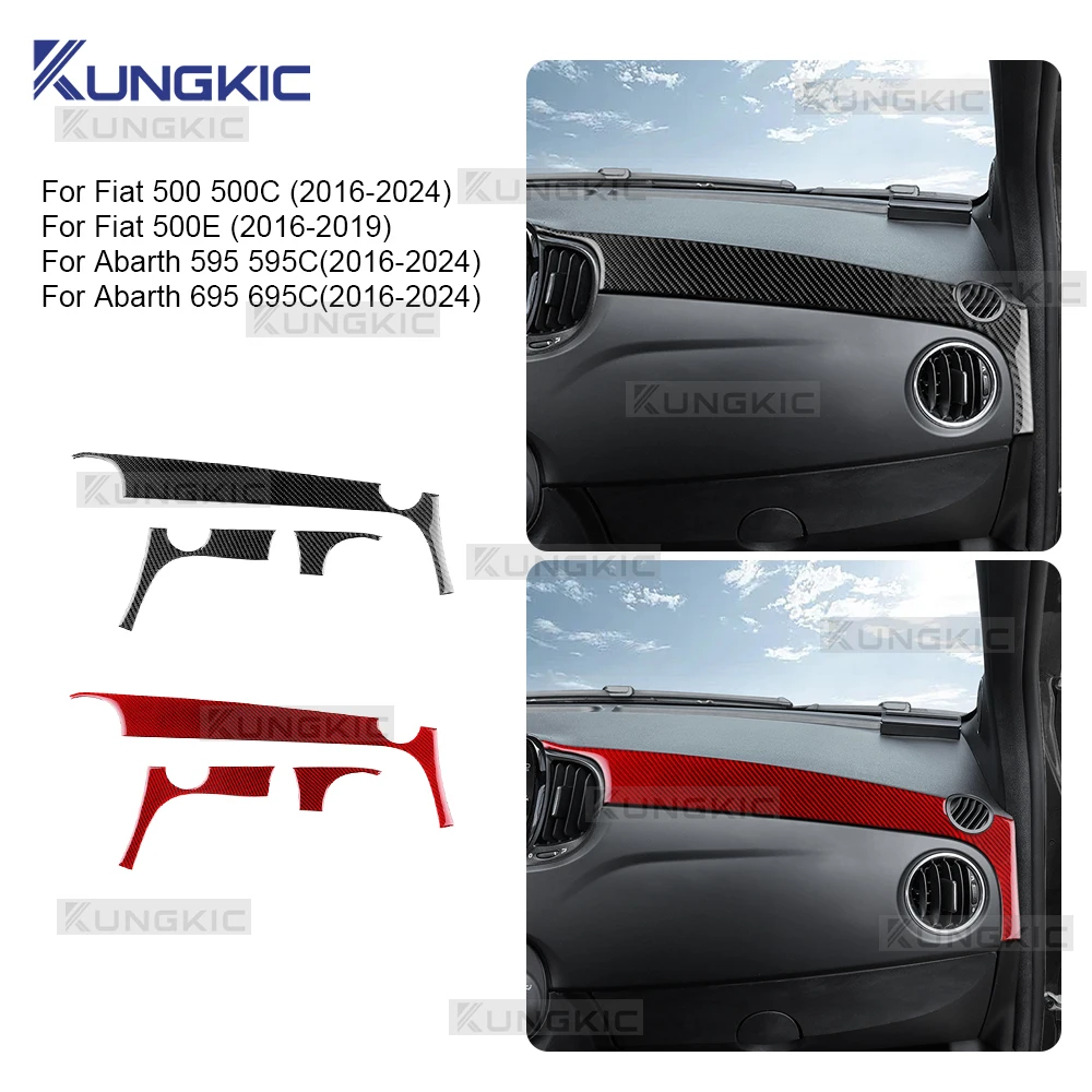 

Для Abarth 595 595C/695 695C/Fiat 500 500C 2016 2017 2018 2019 2020 2021 2022 2023 2024 500e 2016-2019 Наклейка из настоящего мягкого углеродного волокна Автомобильная полоса для инструментов