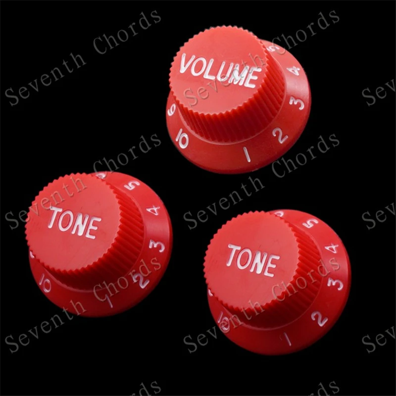 4 Stück Grüne Blaue Rote Rosa Farbige E-Gitarren-Drehknöpfe Potentiometer-Kappen Lautstärke-Ton Musikinstrument Zubehörteile – Detail 25
