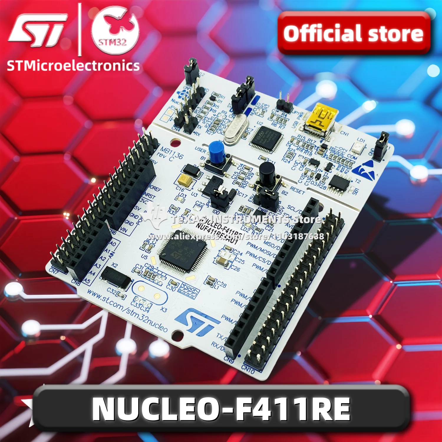 【TI Oficial】 NUCLEO-F411RE STM32 Nucleo-64 Placa de desarrollo STM32F411RET6 Stock original