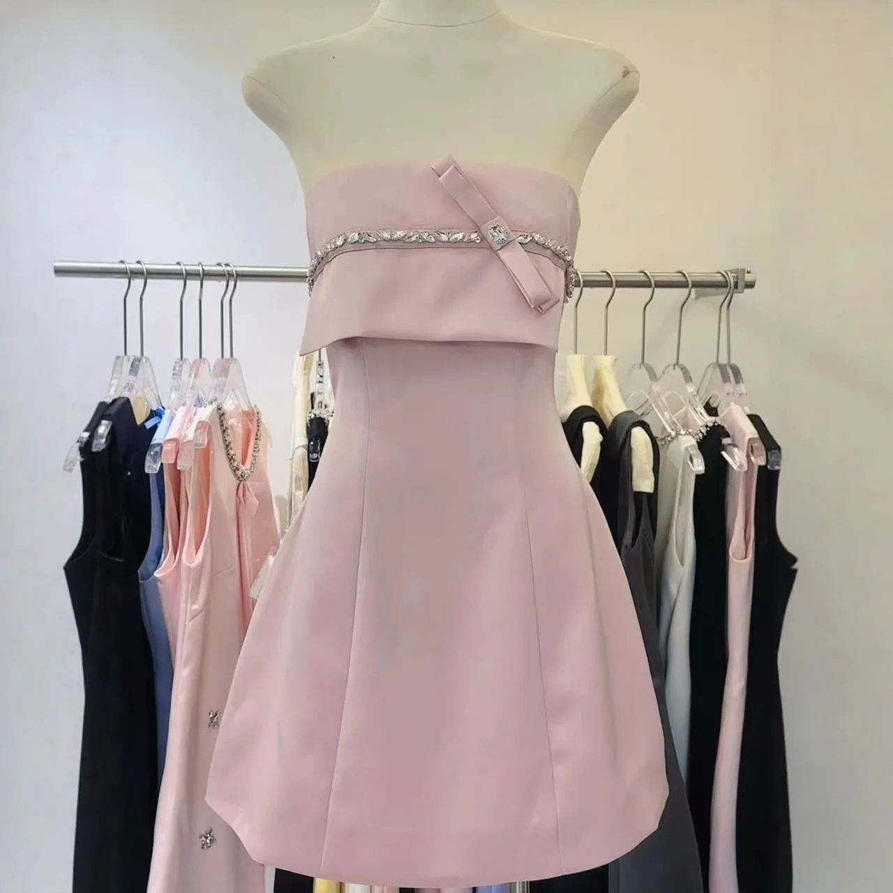 3d Pattern Gown One Design Mid Waist Elegant with a Line Silhouette Square Neckline Sleeveless Style Dress Summer for Women