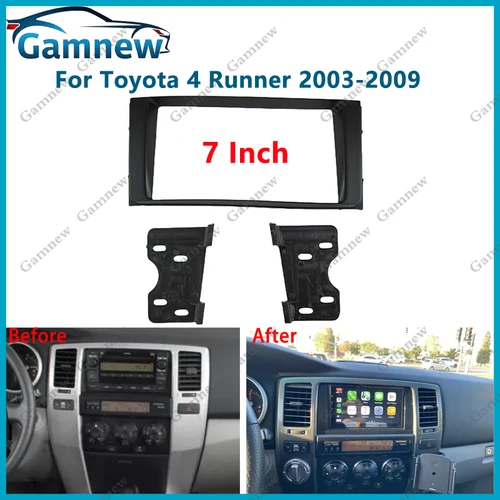 Imagen 1 del producto Panel de Radio Fascia para coche 2DIN de 7 pulgadas para Toyota 4 Runner 2003-2009, Kit de marco versión americana de Medio Oriente, placa frontal de instalación