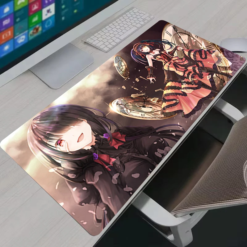 Mauspad, Anime-HD-Druck, Kawaii-Mädchen, Tokisaki Kurumi, Date A Live, Schreibtischunterlage, PC-Zubehör, Gamer-Schrank, Tastatur, Mauspad