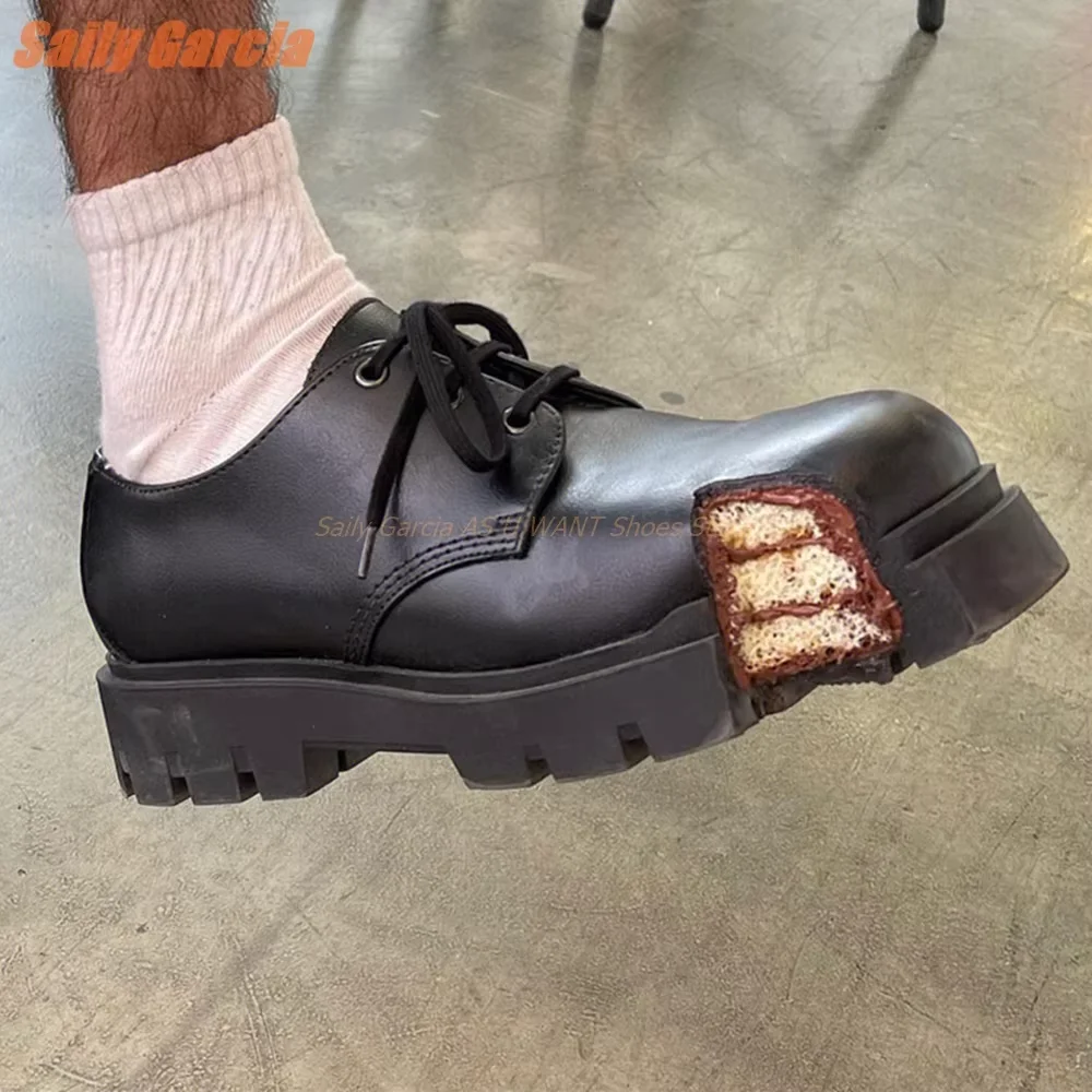 

Туфли с перекрестной завязкой, толстые черные летние нишевые туфли для женщин, нерегулярный носок, плоские ремешки, Новое поступление, модные сапидские милые туфли