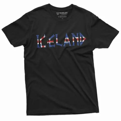 Iceland T-shirt Ãsland Mens Womens Tee Icelandic Flag Coat of Arms Nordic tee