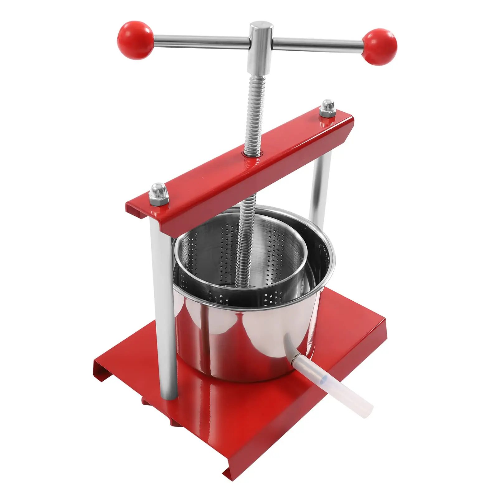 Prensa manual de 3L/0.8Gal para vino de frutas, tintura de queso y hierbas, con 2 barriles de acero inoxidable, para la elaboración de miel y aceite de oliva