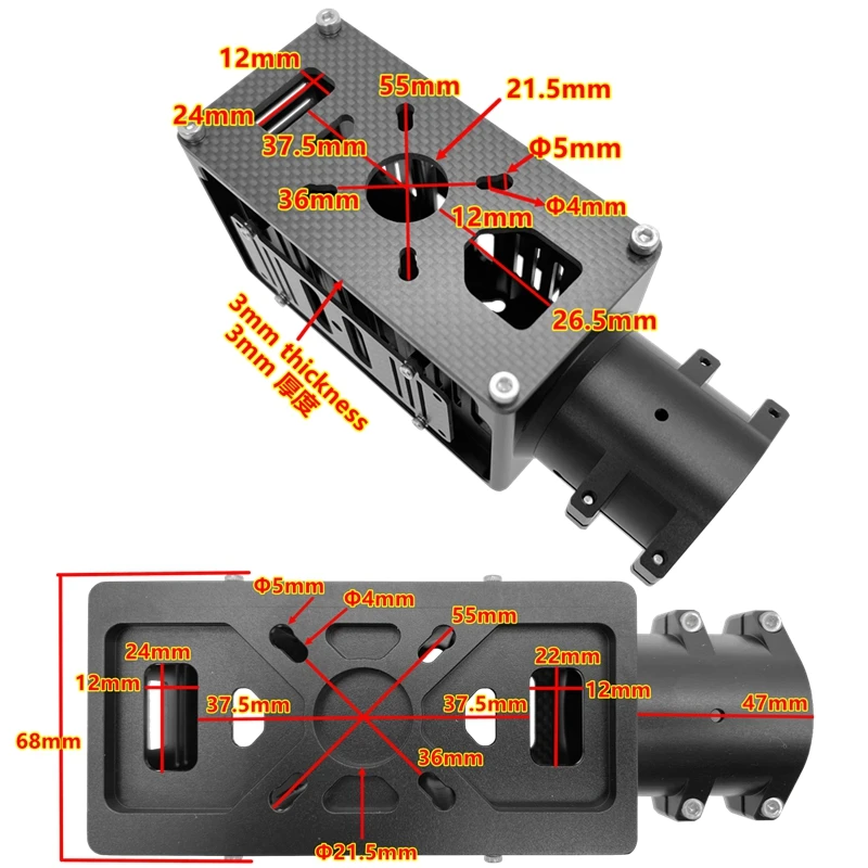 XAERO D40 40mm X8 Dual Motor ESC Mount Aluminum Clamp for Carbon Tube Heavy Drone