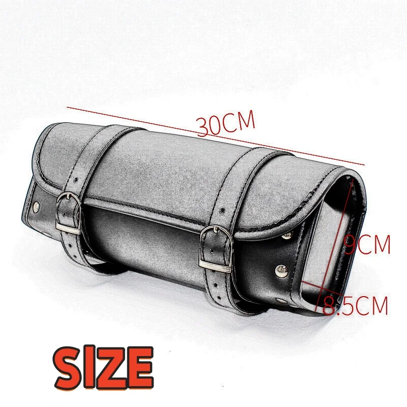 Universal Waterproof Leather Motorcycle Front Fork Storage Tool Bag Saddle Pouch Replacement Fit Harley SportsterXL Honda YamahA