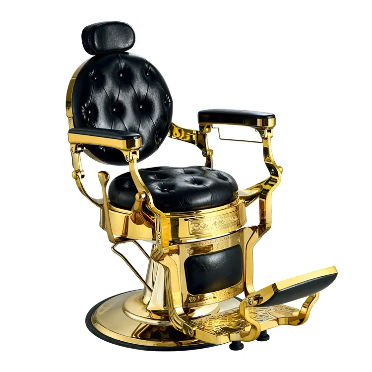 Classic Portable hair hair styling beauty salon chairs custom professional antique luxury black and gold vintage barber chair