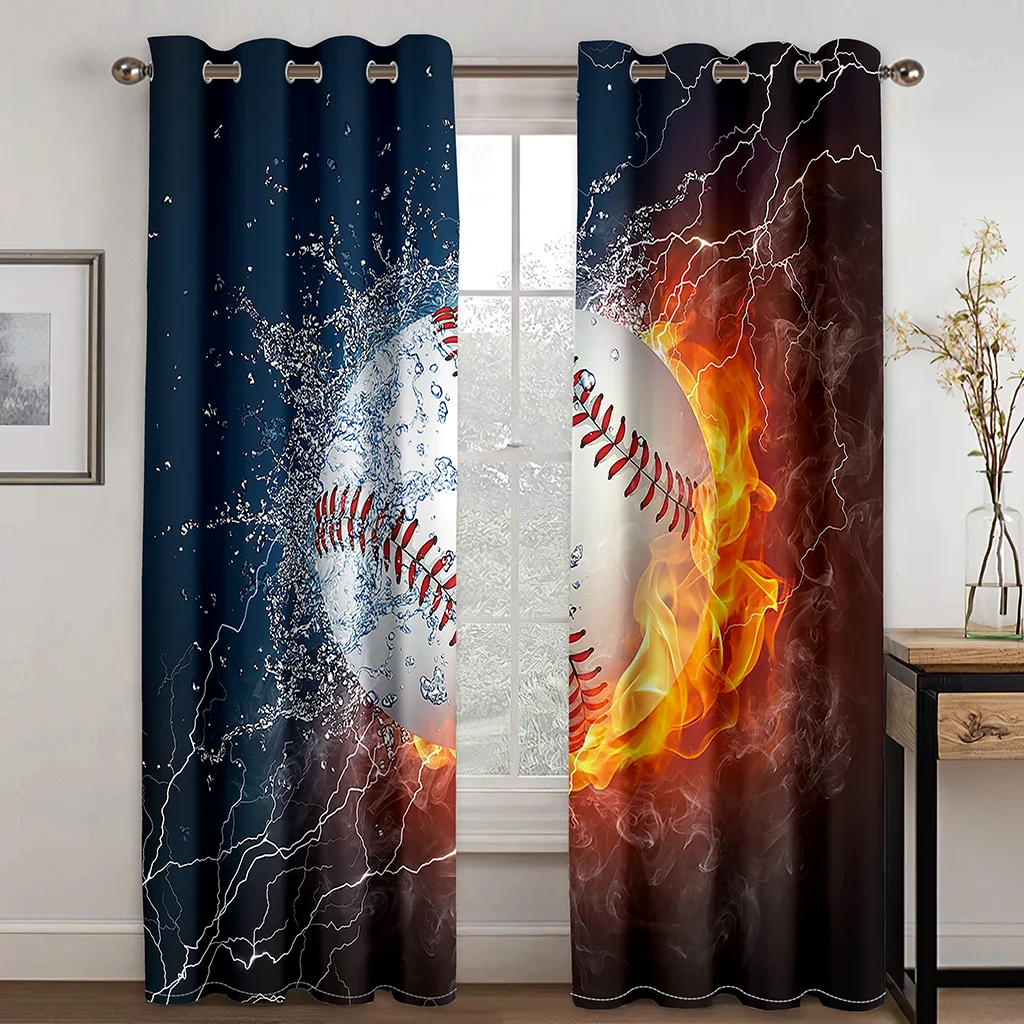 

3D Digital Printing Ball Game Sports Style Sunshade Curtain Boy Bedroom Balcony Living Room Home Decoration Curtain