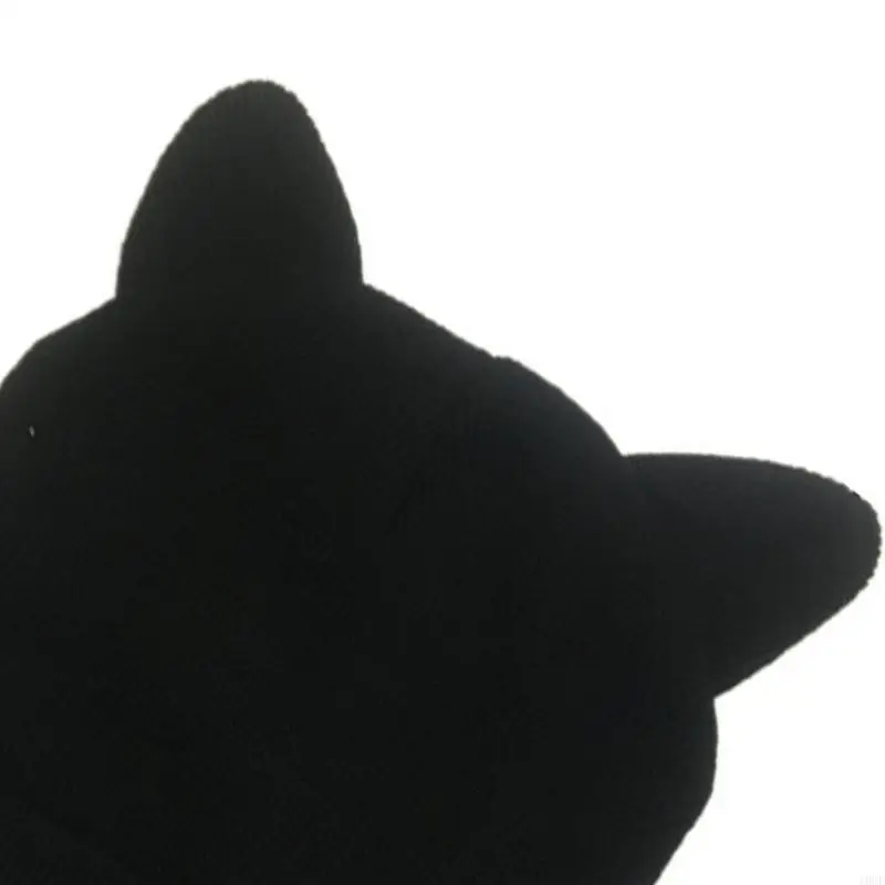 Flashing Diamond Beard Knitted Hat Funny for Cat Ear Knit Beanie Hat Casual Wint
