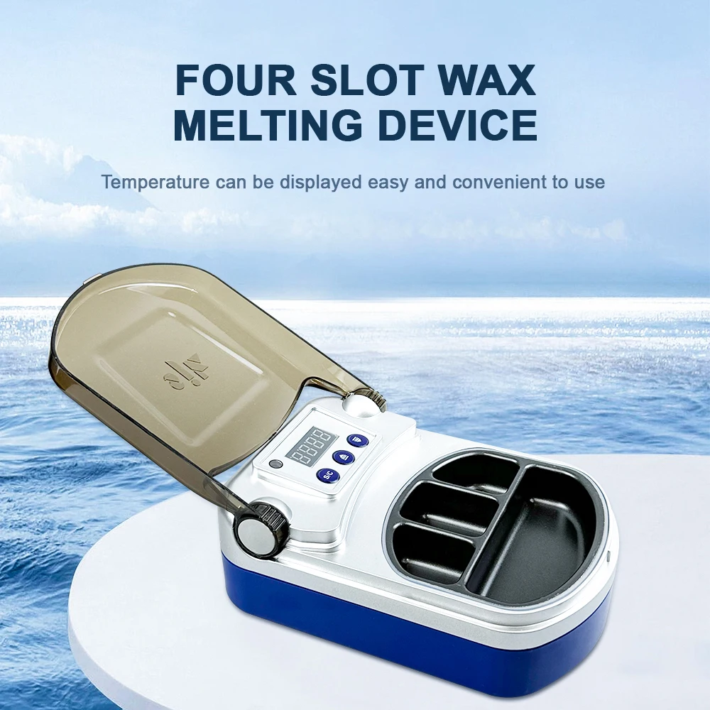 Dental Lab 4-well Pot Digital Wax Heater for Wax Melting Dipping Pot Fast Heating Temperature Setting Dental Technician Equipmen