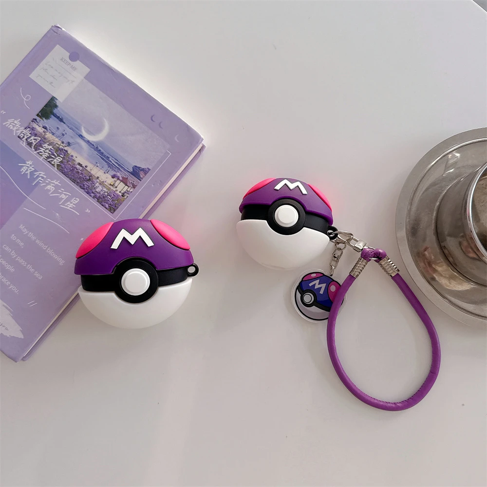Earphone Case For Airpods 4 2 3 1 Pro 3 2 3D Pocket Monsters Pokemon Poké Ball Wireless Bluetooth Headset Protective Hard Cover view 4