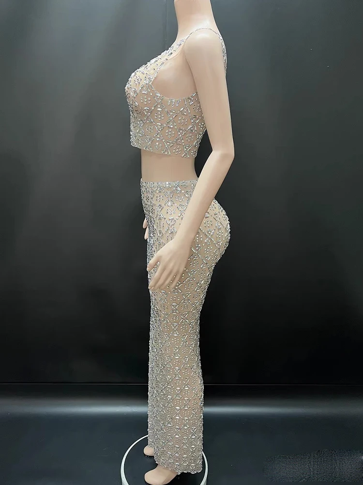 คุณภาพสูงร้อนตาข่ายเซ็กซี่ Camisole Top + กระโปรง 2 ชิ้นชุด 2025 ใหม่แฟชั่นที่กําหนดเองเสื้อผ้าสตรี