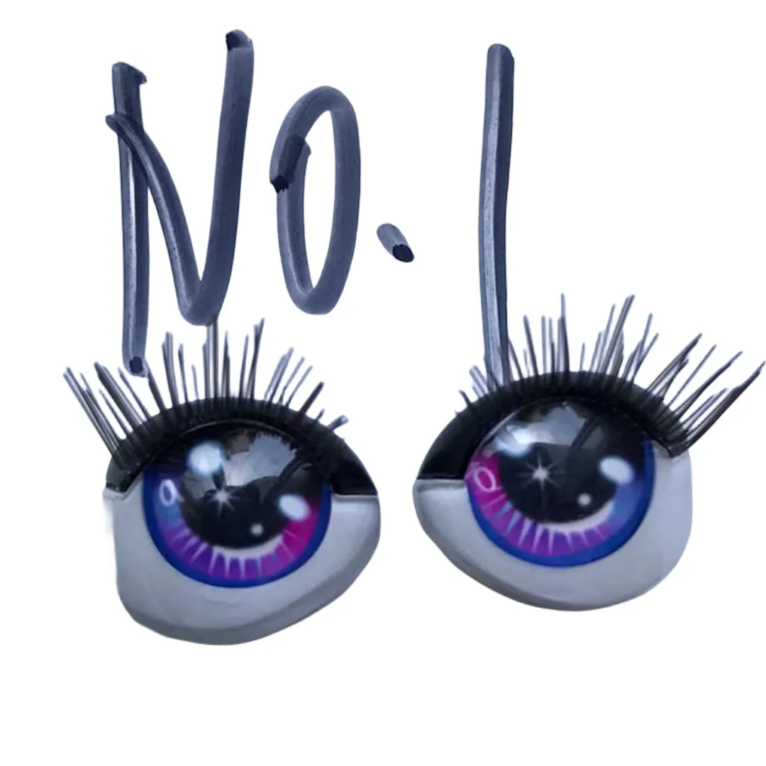 Rainbow Doll Eyes With Real Eyelashes Alive Sparkly Doll Eyes Original Doll Replacement Eyes Balls Quality Doll Parts