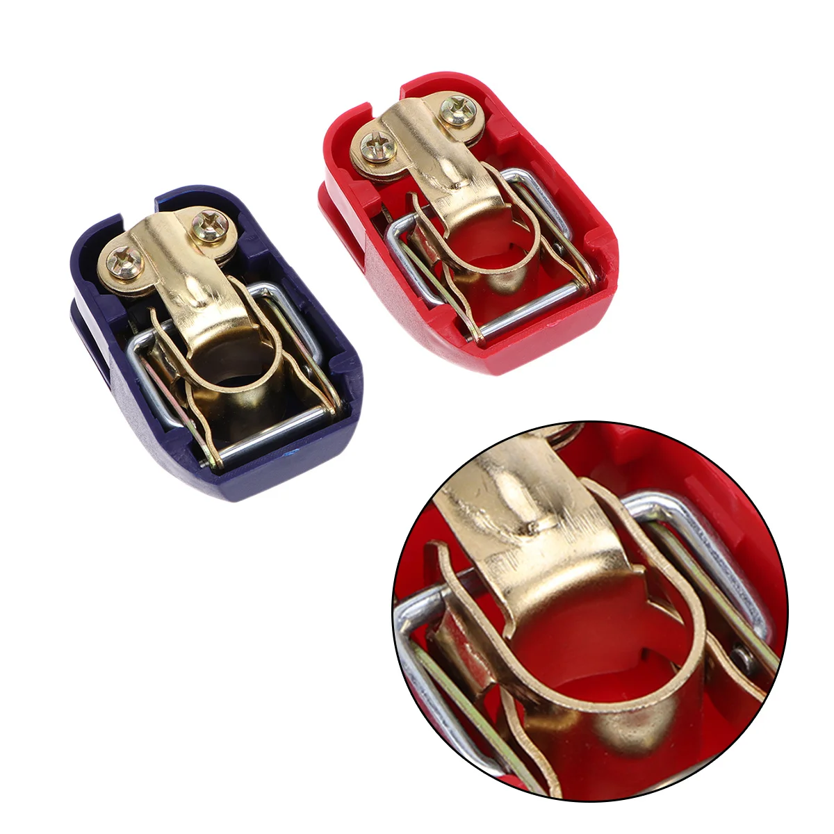 

1Pair Copper Universal Positive Negative Car Terminal Clamps Adjustable Plastic Insulator Covers Lead Free Car