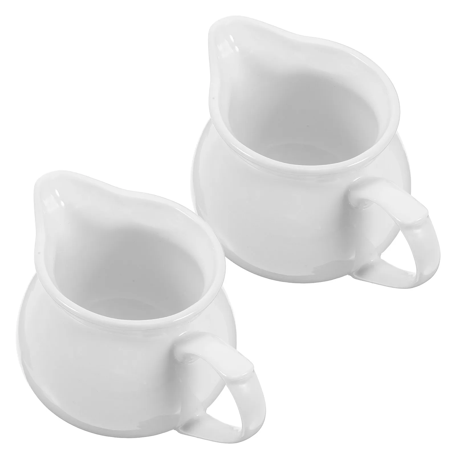 

2Pcs High Quality Ceramic Sauce Boat Gravy Pitcher for Coffee Frothing Yogurt Juice Storage Salad Dressing Pourer Restaurant